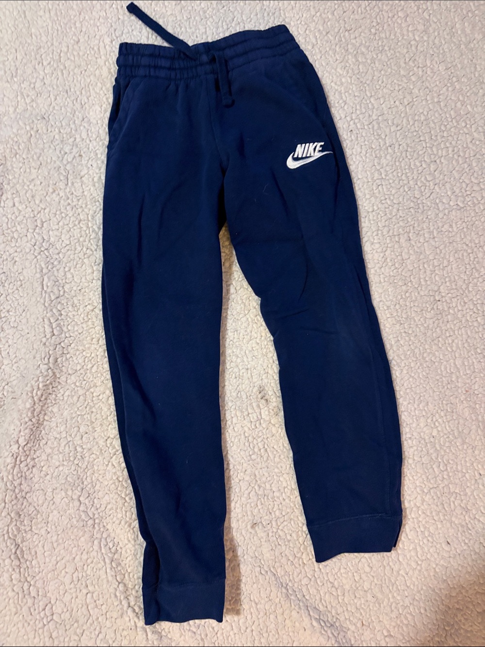 Nike Kids Navy Jogger Sweatpants with White Logo